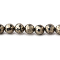 6mm Golden Pyrite Faceted Round Beads 13 inch 54 pieces