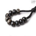 6mm Golden Sheen Obsidian 1.5mm Large Hole Plain Rondelle Set of 10