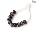 6mm Golden Sheen Obsidian 2mm Large Hole Faceted Rondelle Beads Set of 10