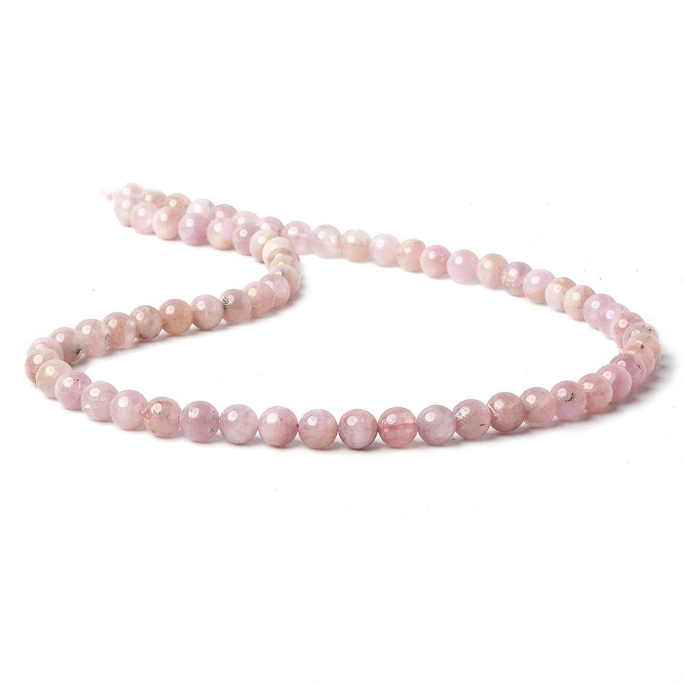 6mm Kunzite Plain Rounds 16 inch 66 beads AA