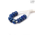 6mm Lapis Lazuli 1.5mm Large Hole Plain Rondelle Set of 10