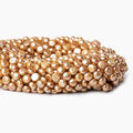 6mm Latte Golden Brown Button Freshwater Pearls 16 inch 61 pcs AAA
