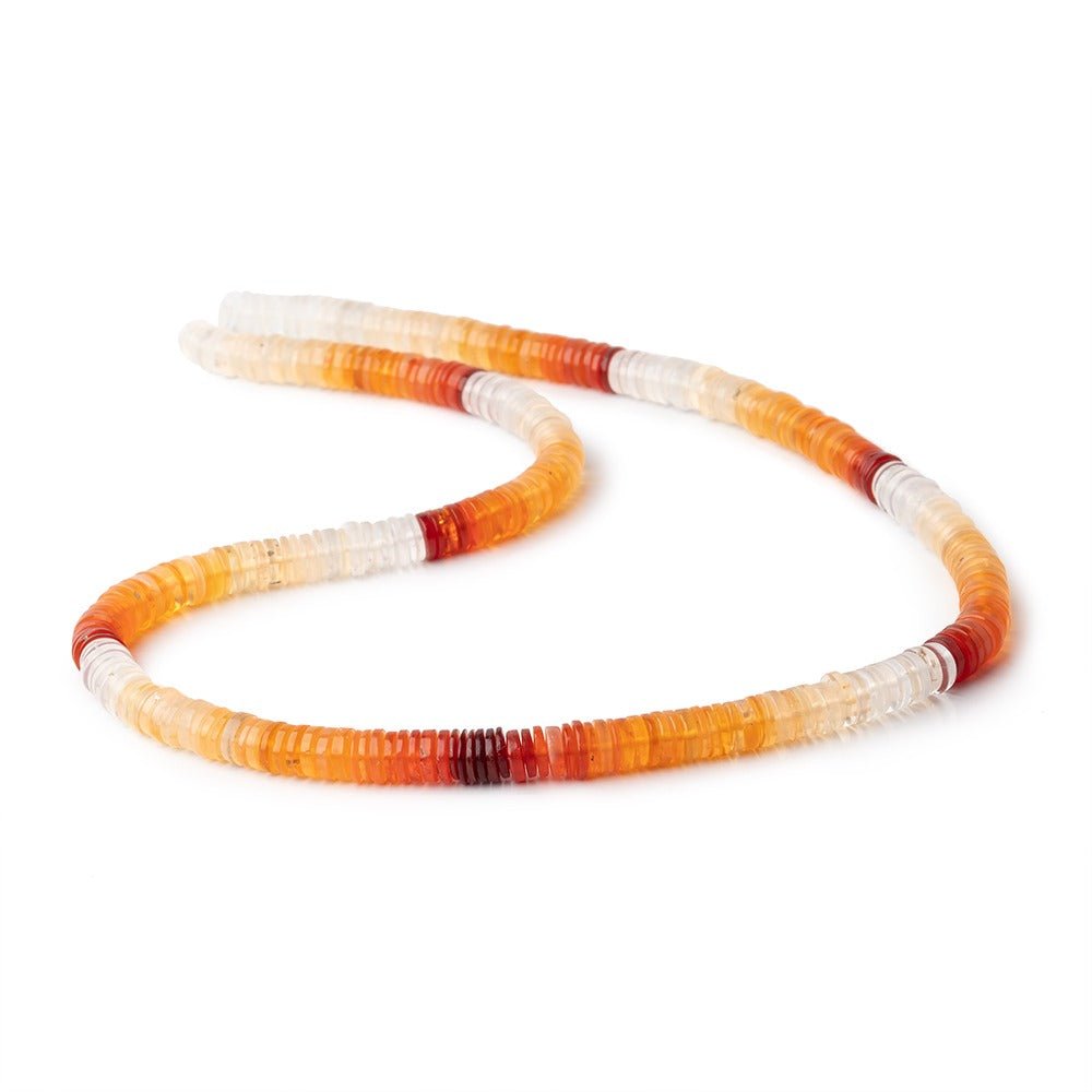 6mm Mexican Fire Opal Heshi beads 16 inch 254 pieces