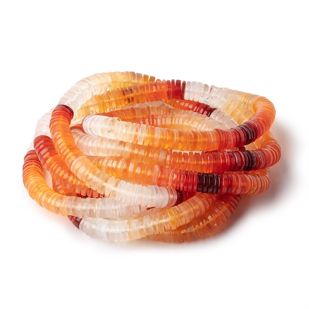 6mm Mexican Fire Opal Heshi beads 16 inch 254 pieces