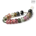 6mm Multi Color Tourmaline 2mm Large Hole Faceted Rondelle Set of 20 Beads