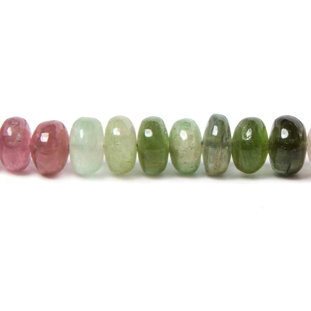 6mm Multi Color Tourmaline plain rondelles 16 inches 115 beads