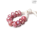 6mm Mystic Pink Moonstone 1.5mm Large Hole Faceted Rondelle Set of 10