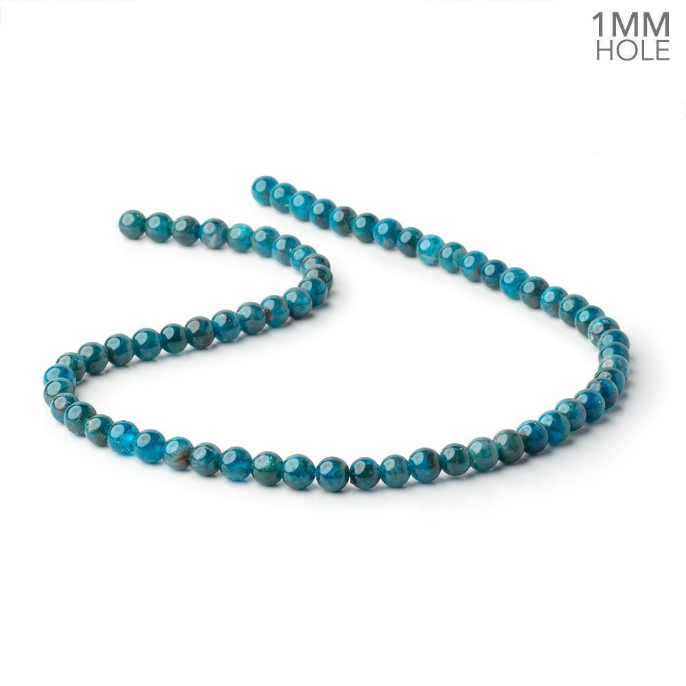 6mm Neon Apatite Plain Rounds 15.5 inch 66 beads 1mm Large Hole A