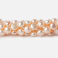 6mm Peach Button Freshwater Pearls 16 inch 65 pcs