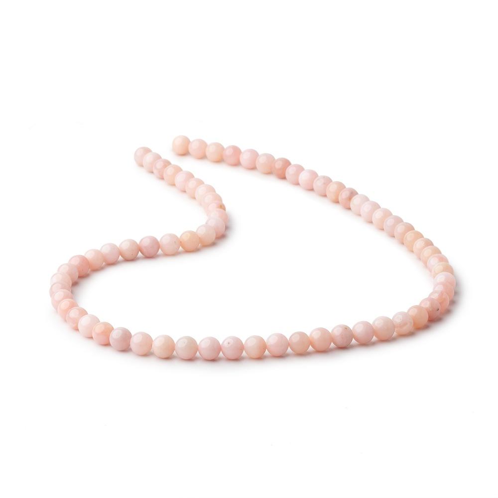 6mm Pink Peruvian Opal plain rounds 16 inch 67 beads AA