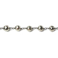 6mm Pyrite faceted round Black Gold .925 Chain by the foot 27 beads
