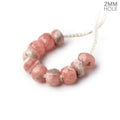 6mm Rhodochrosite 2mm Large Hole Faceted Rondelle Bead Set of 10
