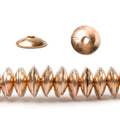 6mm Rose Gold plated Copper plain Bead Cap 8 inch 148 pieces
