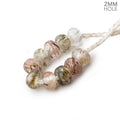 6mm Rutilated & Tourmalinated Quartz 2mm Large Hole Faceted Rondelle Set of 10 Beads