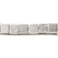 6mm Silver plated Copper Brushed Cube Beads 8 inch 34 pcs