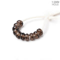 6mm Smoky Quartz 1.5mm Large Hole Plain Rondelle Set of 10
