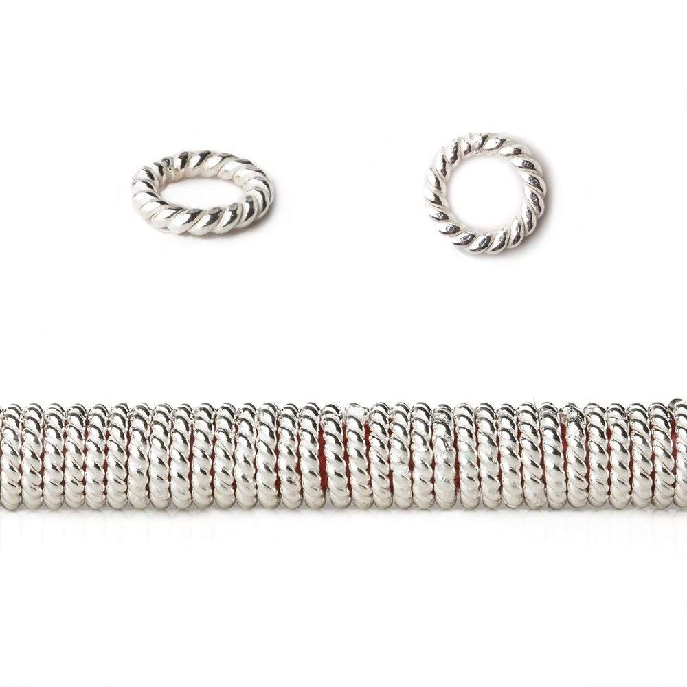 6mm Sterling Silver Plated Copper Twisted Jumpring 8 inch 174 beads
