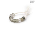 6mm Tourmalinated Quartz 1.5mm Large Hole Plain Rondelle Set of 10