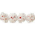 6x10mm Sterling Silver Plated Copper Bead Cap 8 inch 42 beads