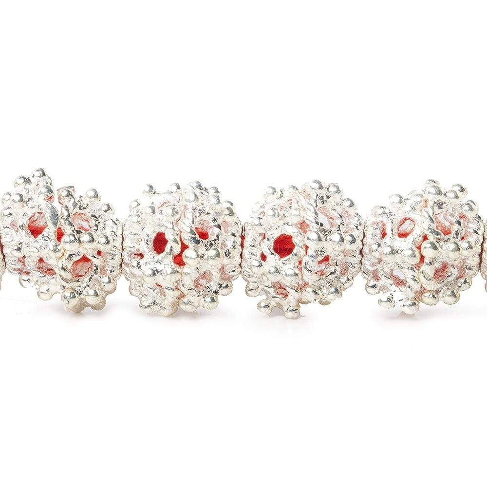 6x10mm Sterling Silver Plated Copper Bead Cap 8 inch 42 beads