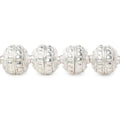 6x10mm Sterling Silver Plated Copper Bead Cap with Embossed Bali Design 8 inch 40 beads