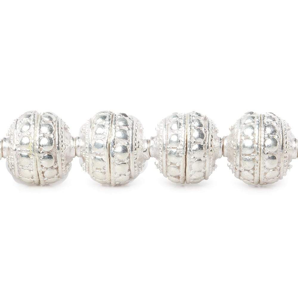 6x10mm Sterling Silver Plated Copper Bead Cap with Embossed Bali Design 8 inch 40 beads