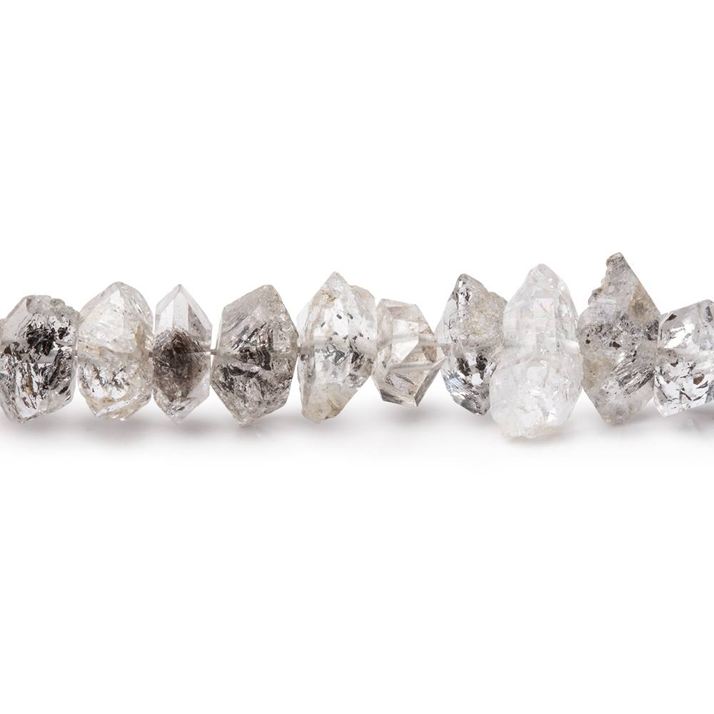 6x3-10x5mm Double Terminated Quartz Natural Crystals 7 inch 48 Beads