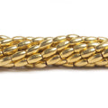 6x3mm 22kt gold plated Copper Plain Rice Beads 8 inch 33 pieces