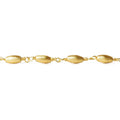 6x3mm 22ktk Gold plated Brushed Rice Gold plated Chain by the foot