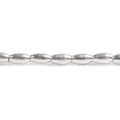 6x3mm Silver plated Copper Plain Rice Beads 33pcs
