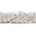 6x3mm Sterling Silver plated Copper Brushed Rice Beads 8 inch 34 pcs