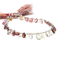 6x4-7x5mm MultiColor Spinel Scalloped Edge Pear Beads 7.5 inch 30 pieces