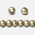 6-7mm Sage Green 2.5mm Large Hole Off Round Pearl 15 inch 78pcs