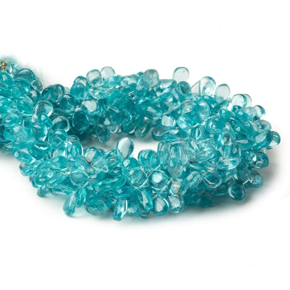 Pool Blue Apatite Plain Pear Beads 9 inch 86 pieces