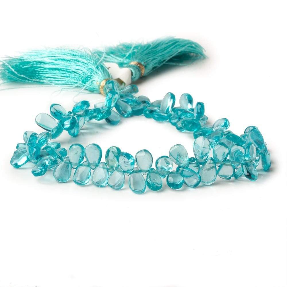 Pool Blue Apatite Plain Pear Beads 9 inch 86 pieces