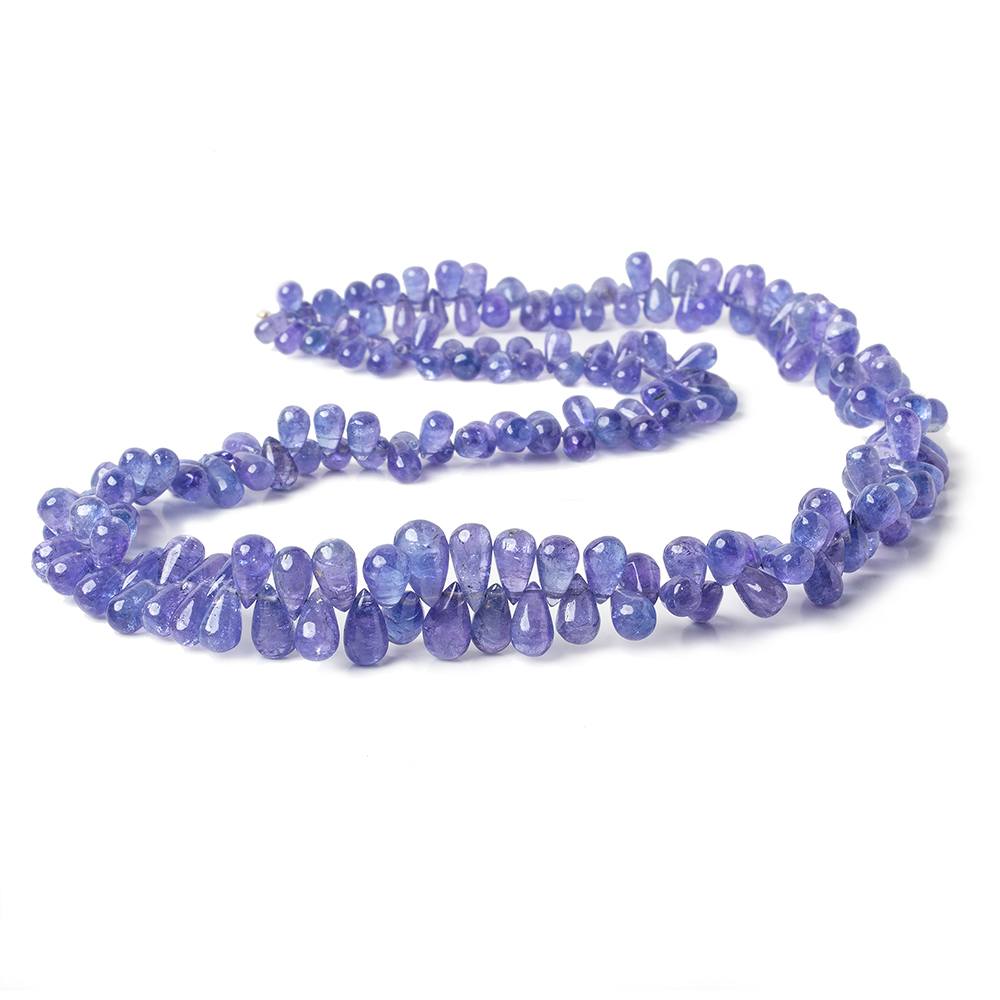 Tanzanite plain Tear Drop Beads 18 inch 198 pieces AA 6x4-9x6mm