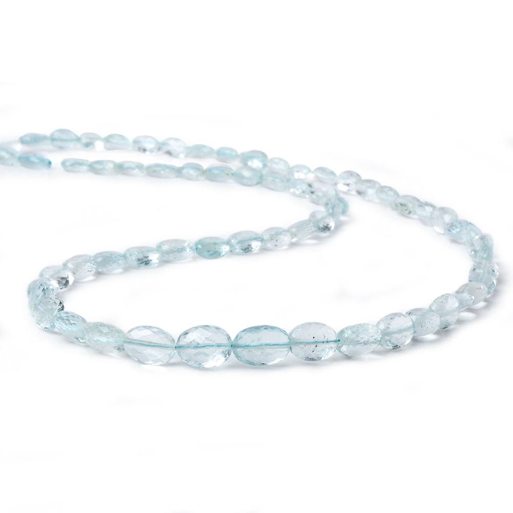 6x4-9x7mm Aquamarine micro faceted ovals 17 inch 63 beads AA