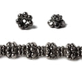 6x4mm Black Gold plated Copper Daisy Bead Cap 8 inch 52 beads
