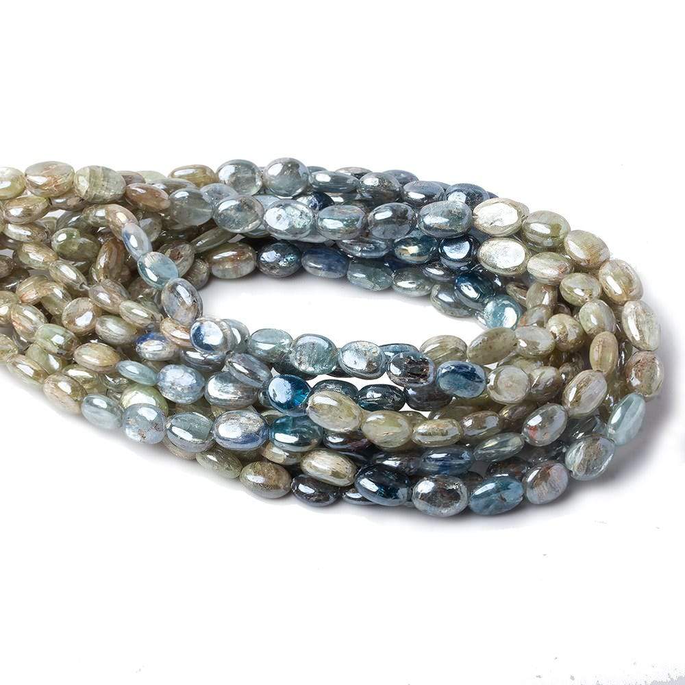 6x5-7x5mm Mystic Blue & Green Kyanite plain oval beads 16 inch 58 pcs