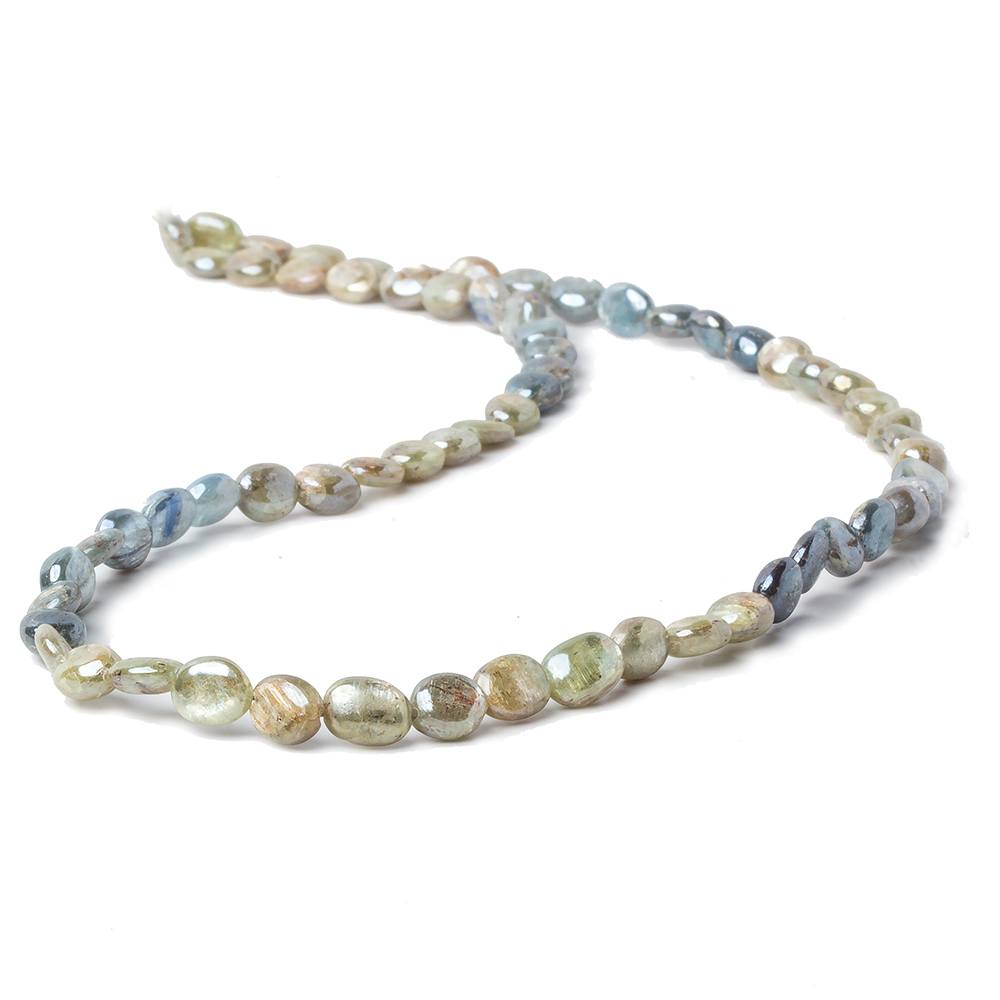 6x5-7x5mm Mystic Blue & Green Kyanite plain oval beads 16 inch 58 pcs