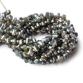 6x5-7x5mm Mystic Labradorite center drilled faceted nuggets 8 inch 33 beads