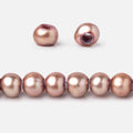 6x5-7x5mm Rose Champagne Off Round Large Hole Freshwater Pearl 15 inch 75 pieces