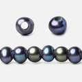 6x5-7x6mm Shaded Navy Off Round 2.5mm Large Hole Freshwater Pearl 75 pcs