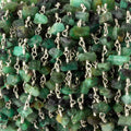 6x5-8x5mm Matte Emerald Chips Silver plated Chain by the foot 32 pieces