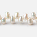 6x5mm Off White Top Drilled Oval Freshwater Pearls 15.5 inch 90 pieces AA