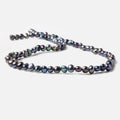 6x5mm Peacock Blue Side Drilled Baroque Freshwater Pearls 16 inch 80 pieces