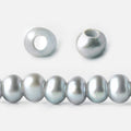 6x5mm Silver Off Round 2.5mm Large Hole Freshwater Pearl 85 pieces