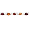 6x5mm Spessertite Garnet faceted oval .925 Silver Chain by the foot 28 pcs