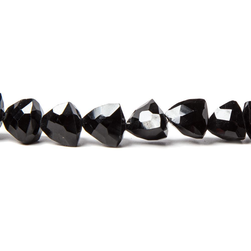 6x6-9x9mm Black Spinel Straight Drilled Trillion Beads 15 inch 52 pieces