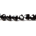 6x6-9x9mm Black Spinel Straight Drilled Trillion Beads 15 inch 52 pieces